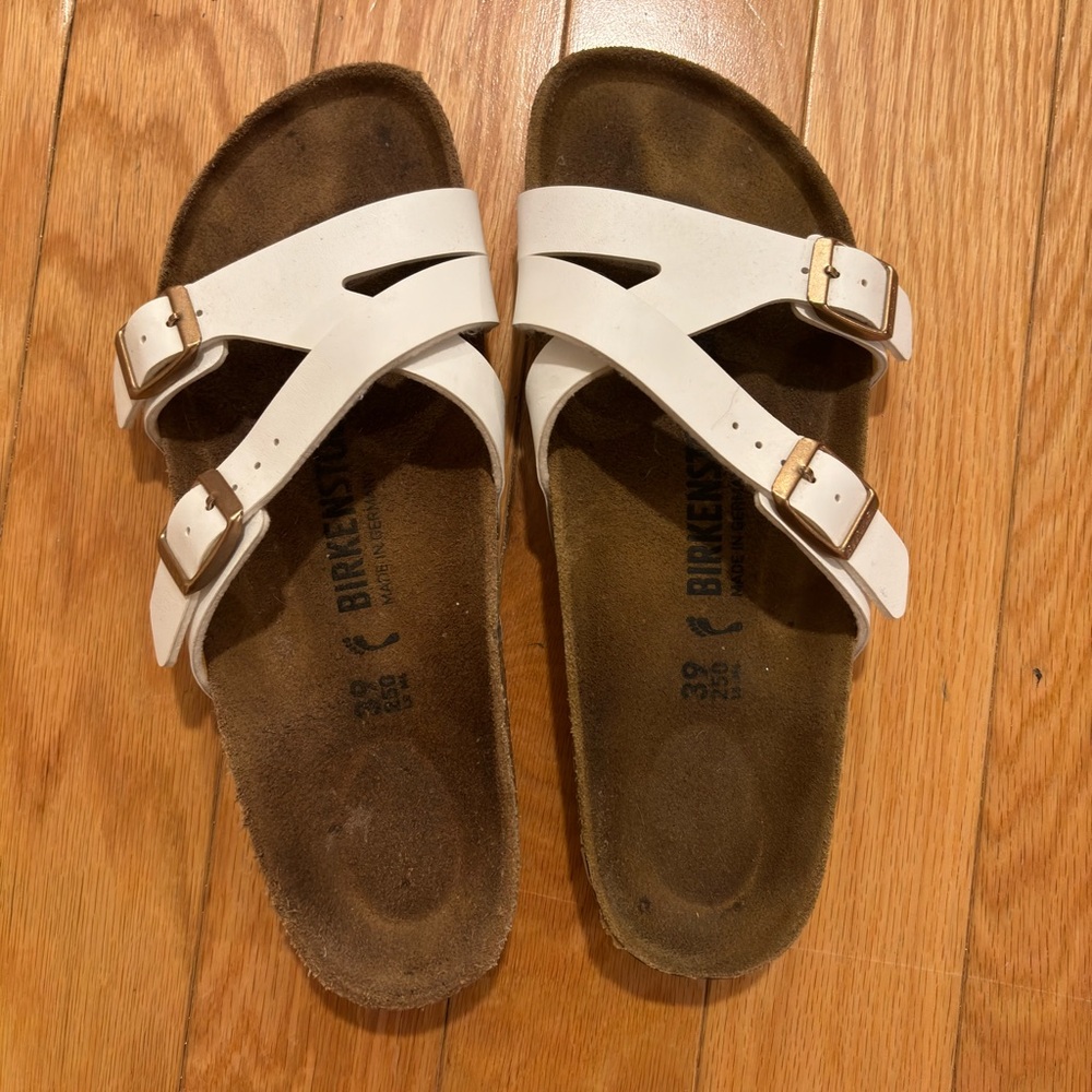 Birkenstock Women's White Cross-Strap Sandals